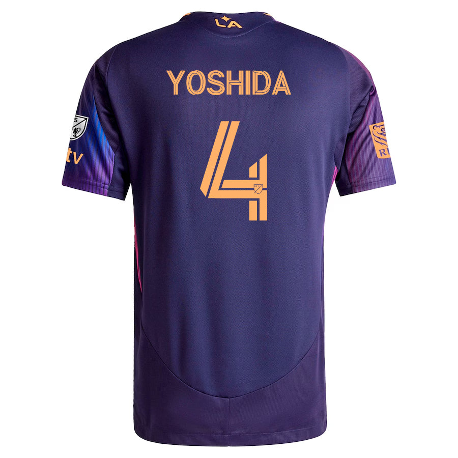 Adidas Maya Yoshida LA Galaxy Authentic Away Jersey 2025-2026 - Purple MLS Soccer Jersey with Apple TV & RBC Sponsorship - Perfect for Soccer Games, Fan Events & Collectors