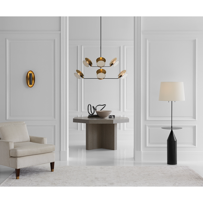 Apollo Large Reflector Chandelier in Bronze & Brass Finish - Elegant Ceiling Light Fixture for Dining Room, Living Room, and Bedroom Lighting