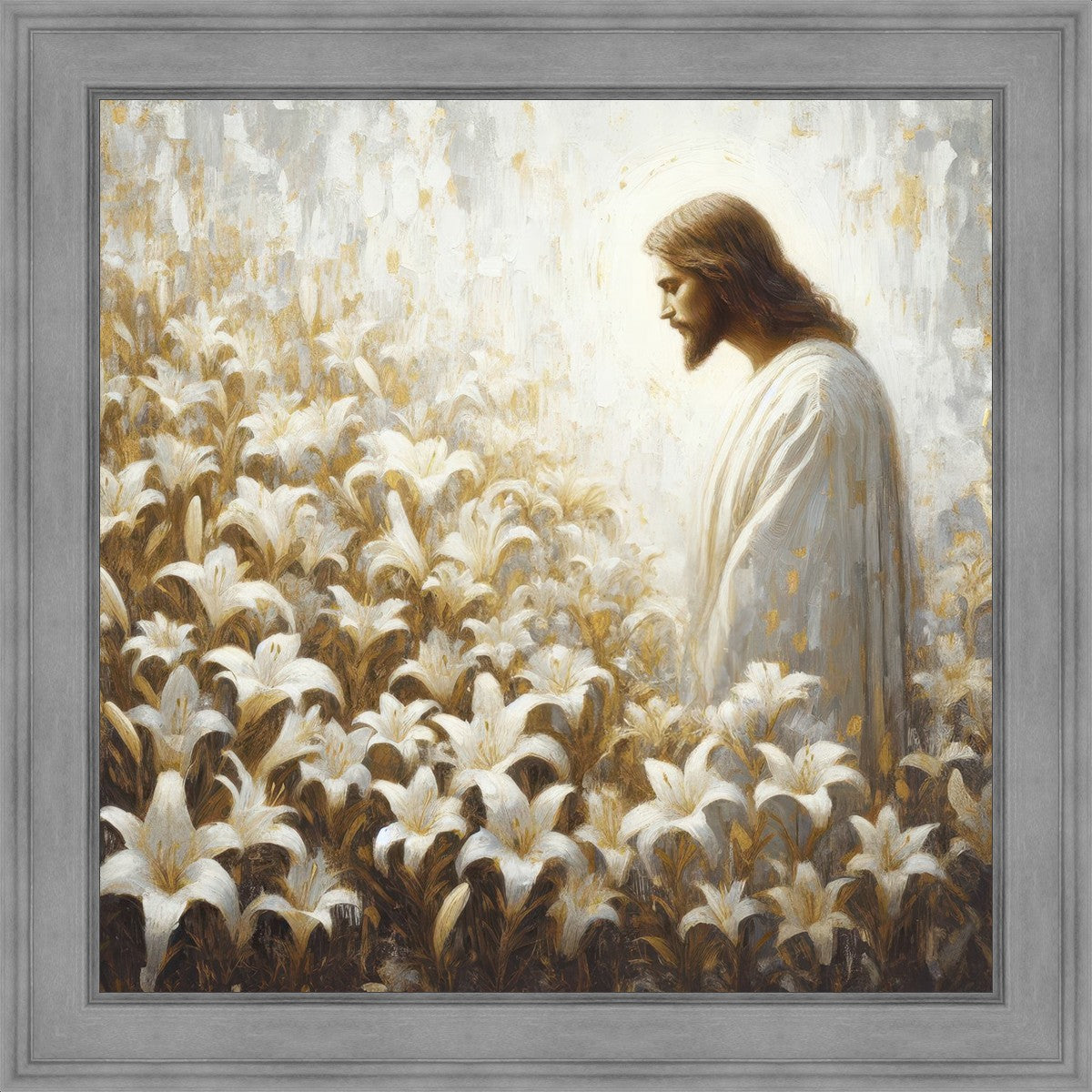 Consider The Lilies - Inspirational Christian Wall Art Decor for Home & Office | Perfect for Living Room, Bedroom, Church & Gift Giving