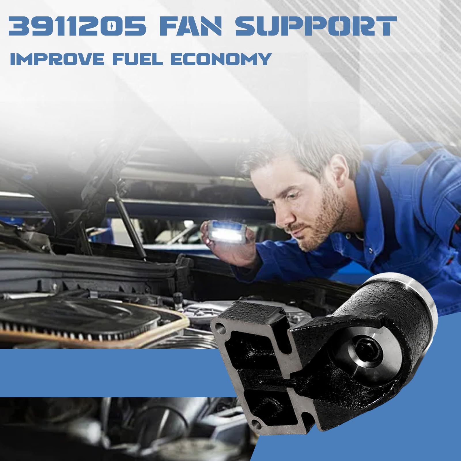 Fan Support 3911205 for Cummins G3.9 ISF2.8 B4.5S Engine - Compatible with 6BT, ISB, QSB, QSB5.9, QSB6.7 - Replaces 5261322, 84585624, 87428288, J910595, 3910595 - Perfect for Engine Repair & Maintenance