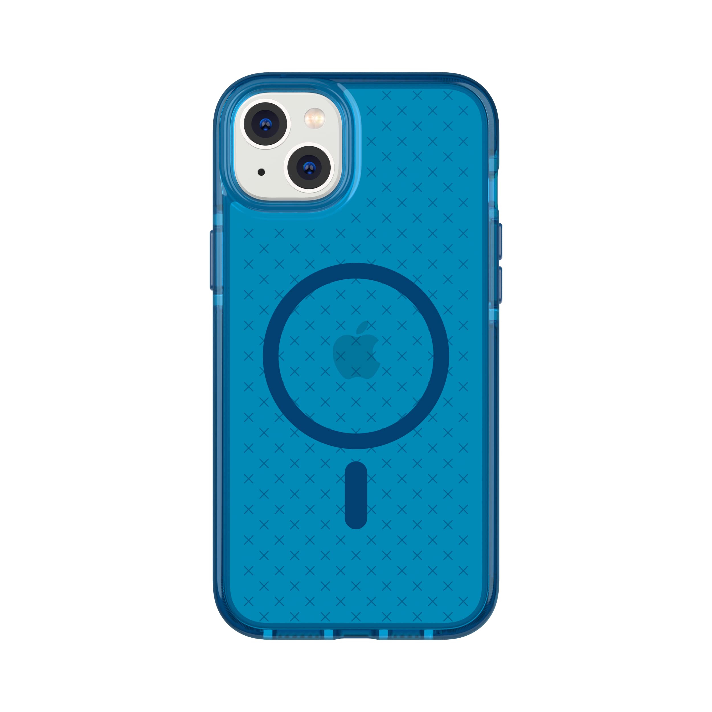 Tech21 Evo Check iPhone 14 Plus Case with MagSafe® Compatibility - Slim Shock-Absorbing Protective Cover | 16ft Drop Protection & Enhanced Buttons (Classic Blue) | Perfect for Daily Use, Travel & Outdoor Activities