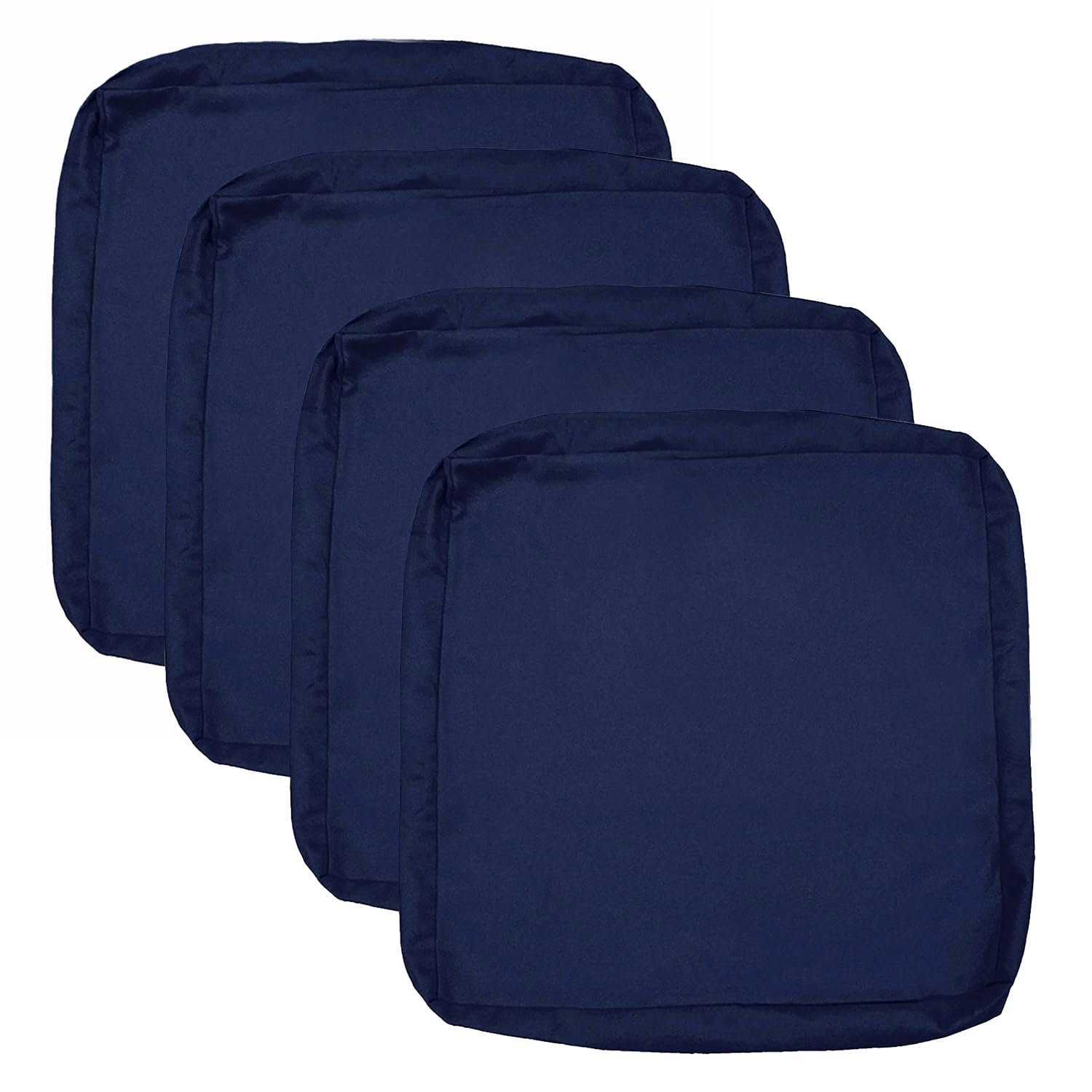 Waterproof Outdoor Cushion Covers 25x27 Inch - 4 Pack Replacement Patio Furniture Covers for Sectional Sofa & Wicker Chairs - Blue Sqodok Cushion Slicovers - Perfect for Backyard, Deck, Poolside & Garden Seating