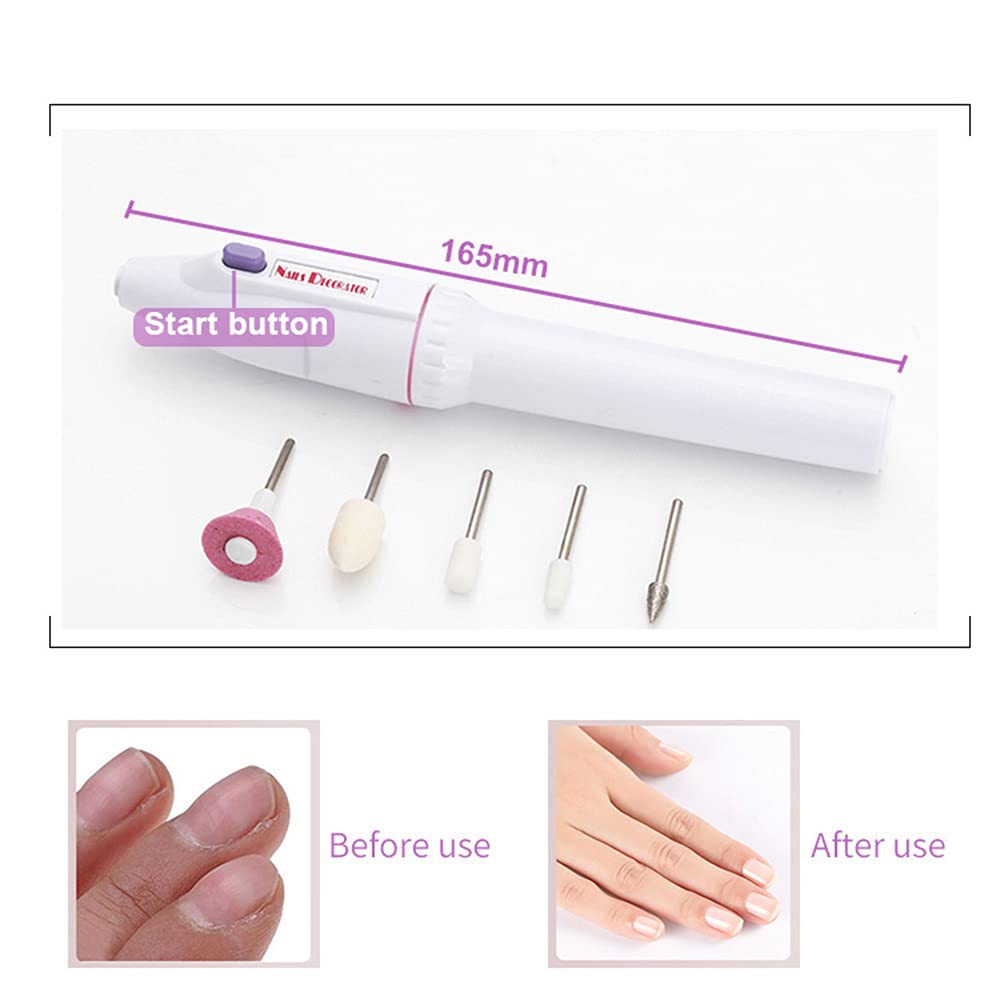 Ubersweet® Professional Portable Electric Nail Drill Machine - Rechargeable Nail File Kit with 6 Drill Bits for Gel Nails, Manicure & Pedicure - Perfect Gift for Women & Girls - Home Salon & Travel Nail Care Solution