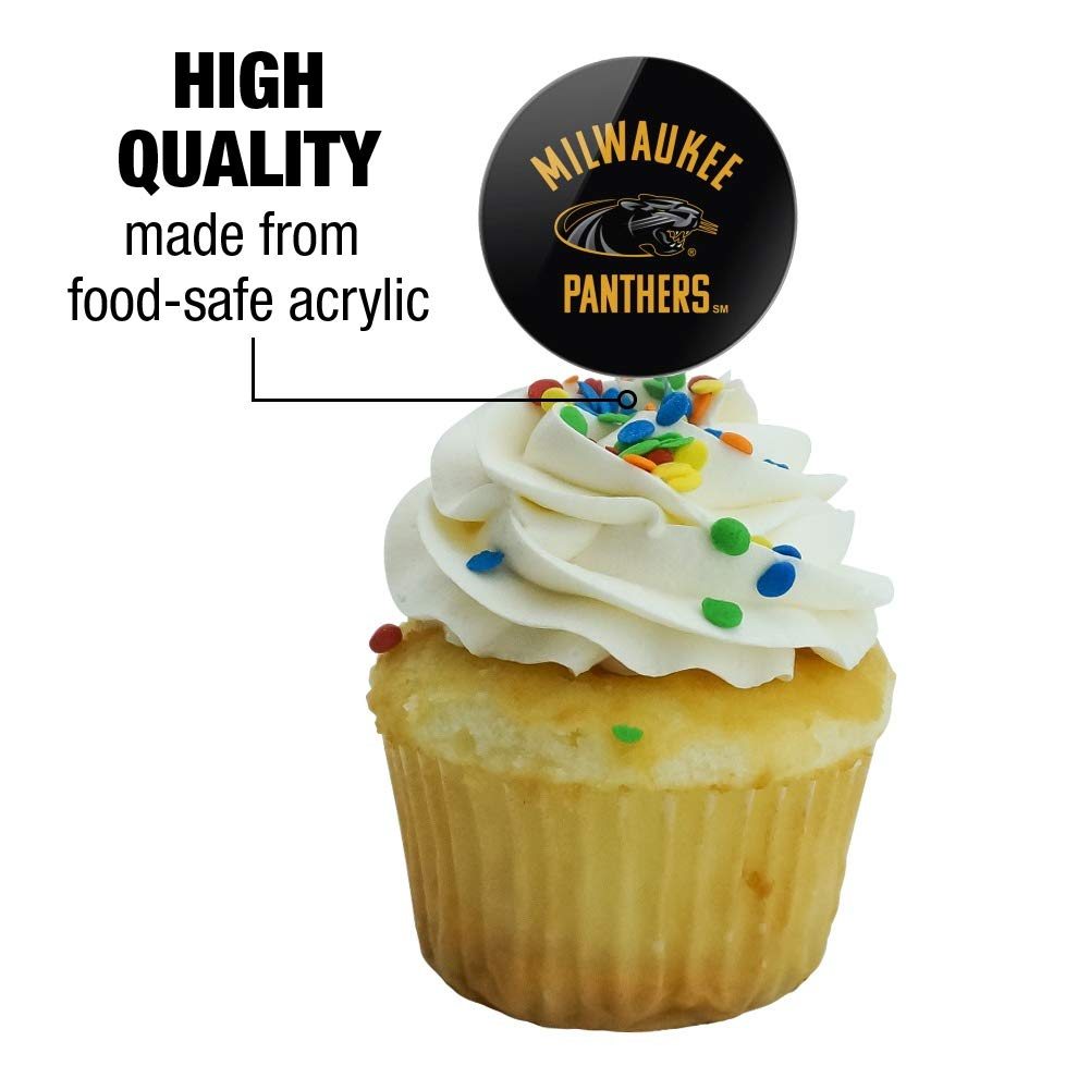 University of Wisconsin Milwaukee Official Panthers Cupcake Toppers - Set of 6 Decorations for Baking, Parties, and School Spirit Events | Perfect for Game Day Treats, Birthday Cakes, and Alumni Gatherings