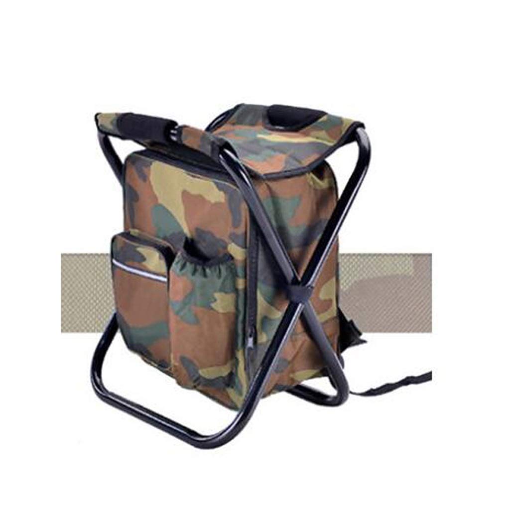 Portable Folding Camping Chair with Backrest & Insulated Cooler Bag - Lightweight Outdoor Chair for Fishing, Picnics, Hiking, and Beach Use (Color: A)