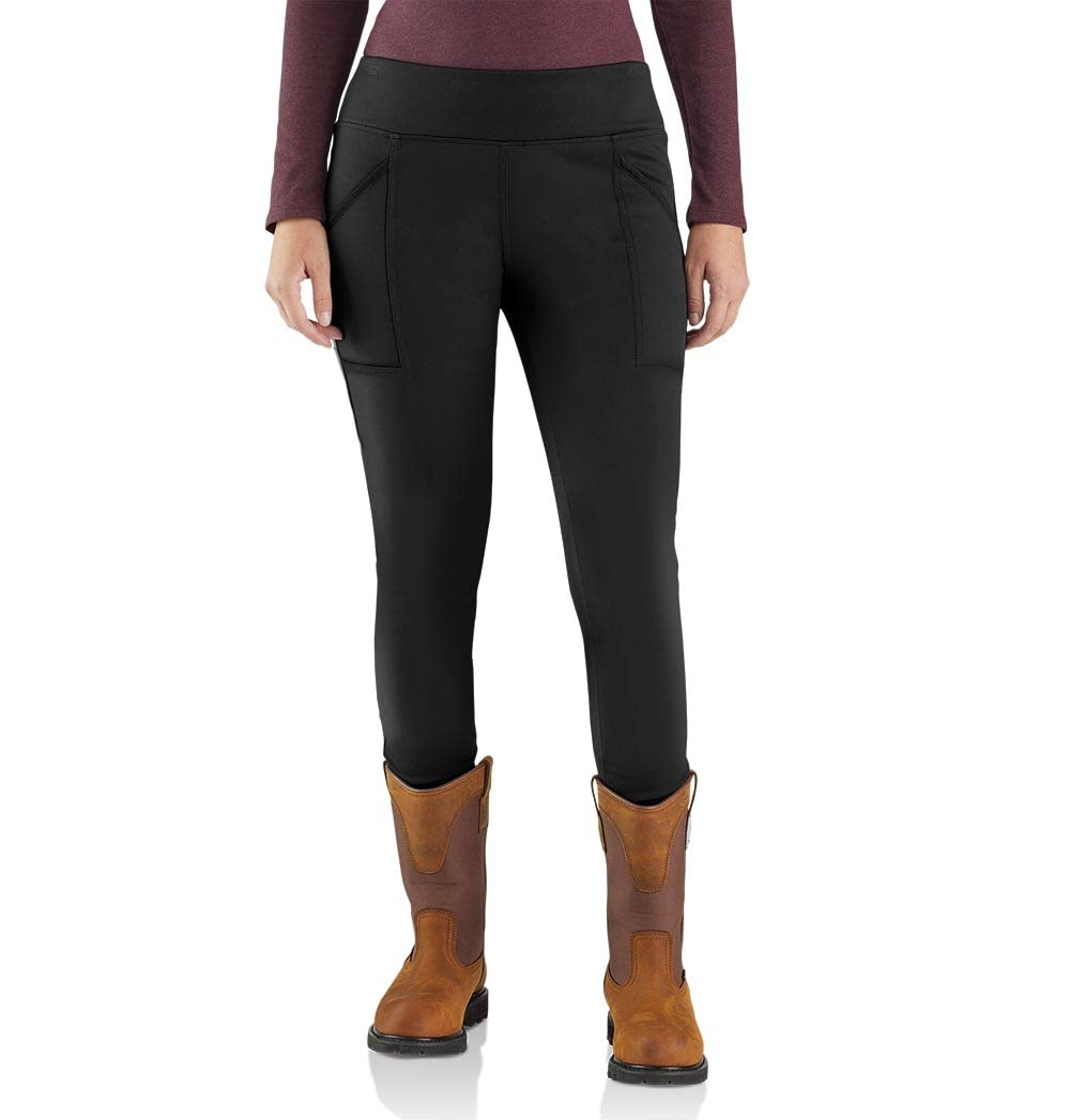 Carhartt Women's Force Fitted Heavyweight Lined Leggings - Warm Winter Work Pants for Outdoor Jobs, Construction & Cold Weather Activities