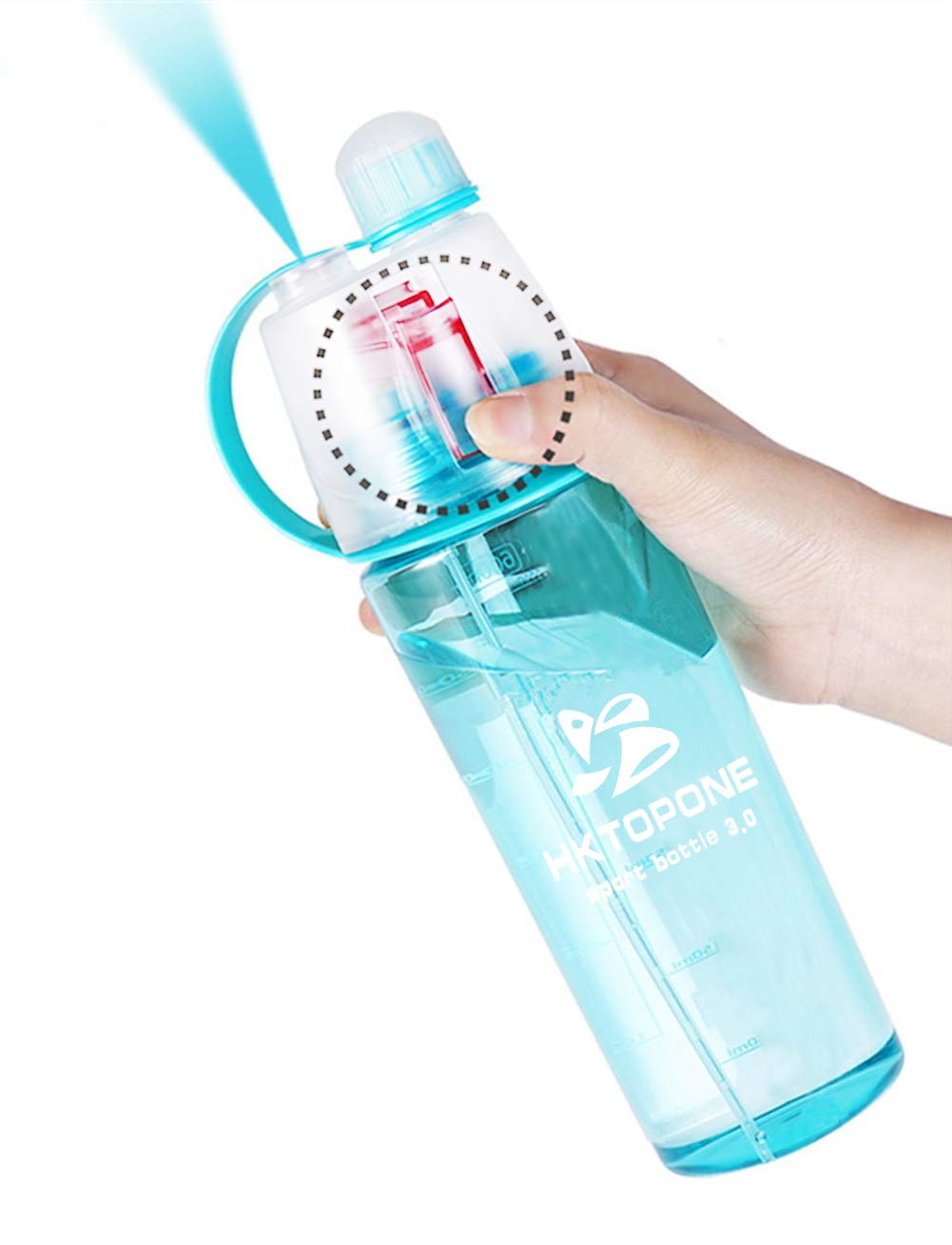 BPA Free 600ml Sports Water Spray Bottle for Cycling, Running & Hiking - Gym & Outdoor Use (Blue)