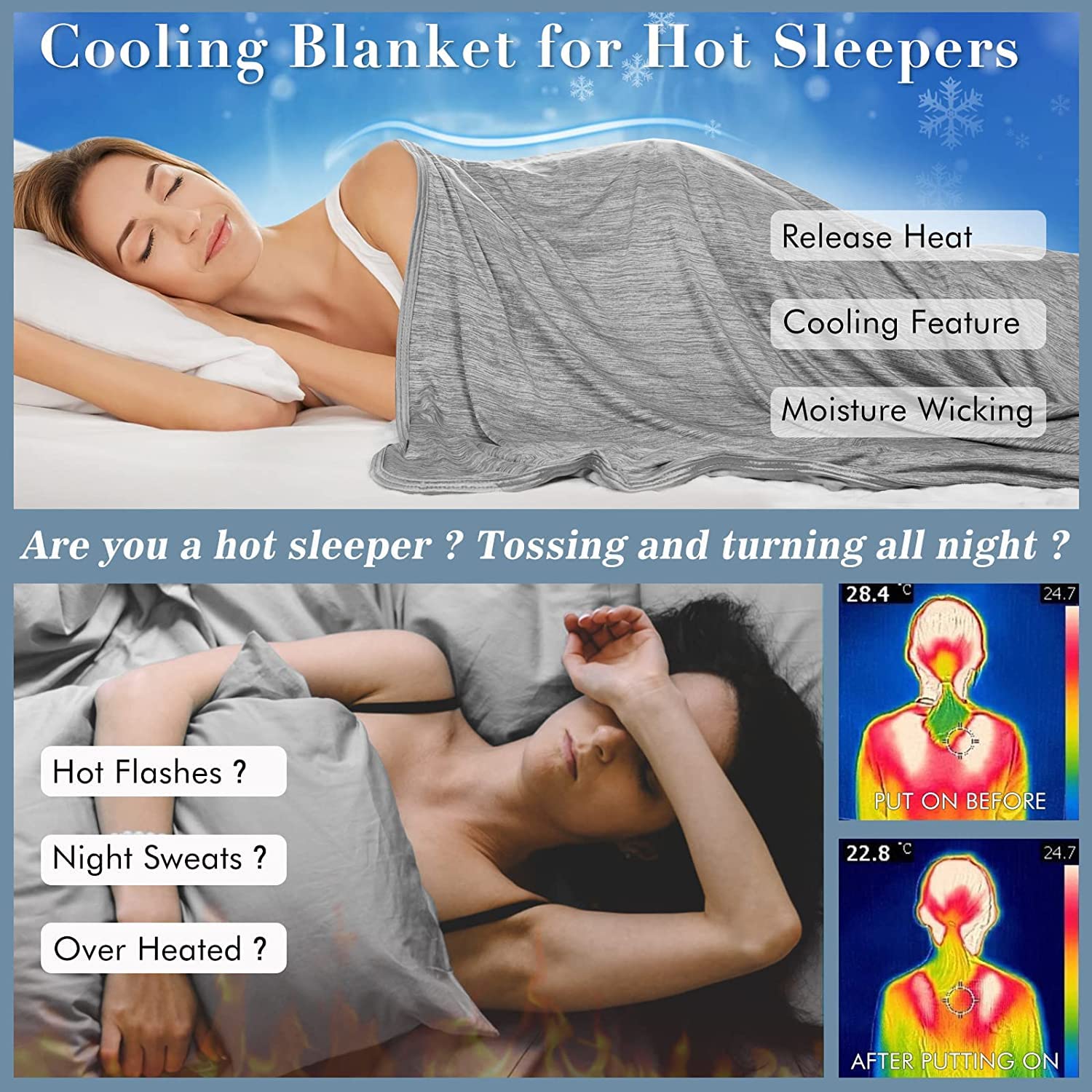 Elegear Gary Cooling Blanket - Arc Chill 3.0 Technology with Q Max>0.5 | Multiple Sizes for Queen, King & Twin | Stay Cool All Night | Perfect for Hot Sleepers, Night Sweats & Summer Nights