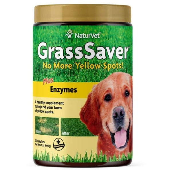NaturVet GrassSaver Dog Wafers - Prevent Yellow Spots & Lawn Damage | Healthy Digestion Supplement for Dogs | Perfect for Pet Owners with Lawns & Gardens