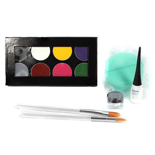 Mehron Professional Face Painting Makeup Kit - 12 Vibrant Colors for Halloween, Cosplay & Body Art - Safe for Kids & Adults