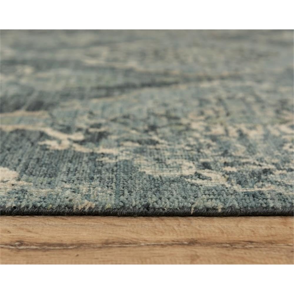 Alora Decor 9x12 Hybrid Rug - Blue Beige Ivory for Living Room & Bedroom
