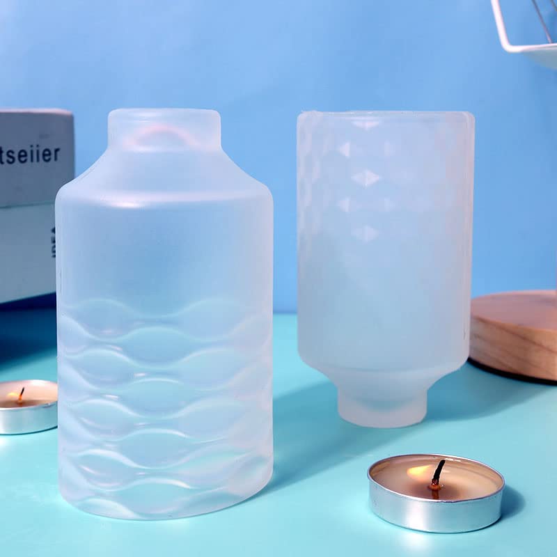 Premium Silicone Cylinder Candle Molds for DIY Candle Making - Easy Release Pillar Candle Molds with Intricate Details for Aromatherapy Candles, Wax, Soap & Polymer Clay - Perfect for Home Decor, Gifts & Relaxation Therapy