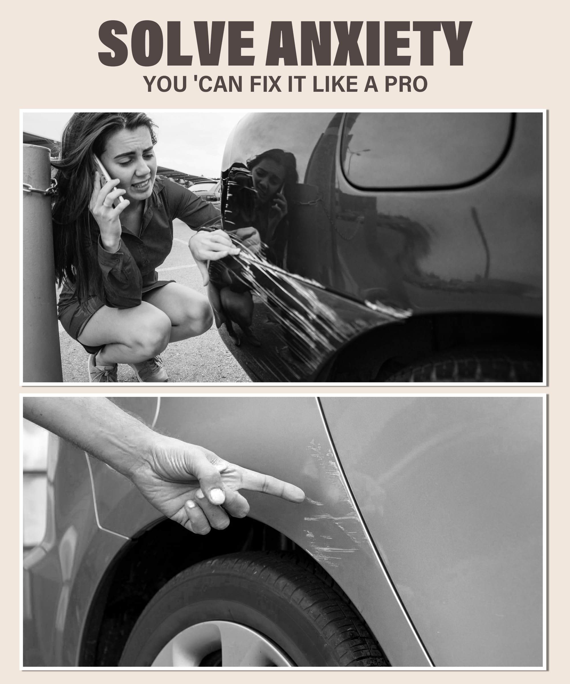 RACOONA Car Touch Up Paint Pen - Auto Scratch Repair Kit for Cars, Trucks & SUVs | Easy to Use Paint Repair Pen for Scratches, Chips & Dents | Perfect for DIY Car Paint Touch Up (Pearl White) | Ideal for Parking Lot Scratches, Door Dings & Minor Collision Repairs