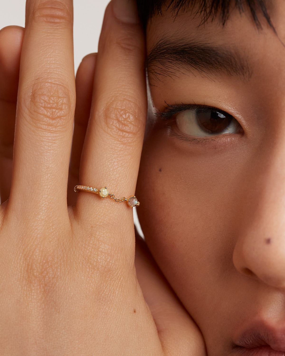 GRID 4 Zena Gold Ring for Women - 14K Solid Gold Minimalist Stackable Ring - Perfect for Everyday Wear, Gift Giving & Special Occasions
