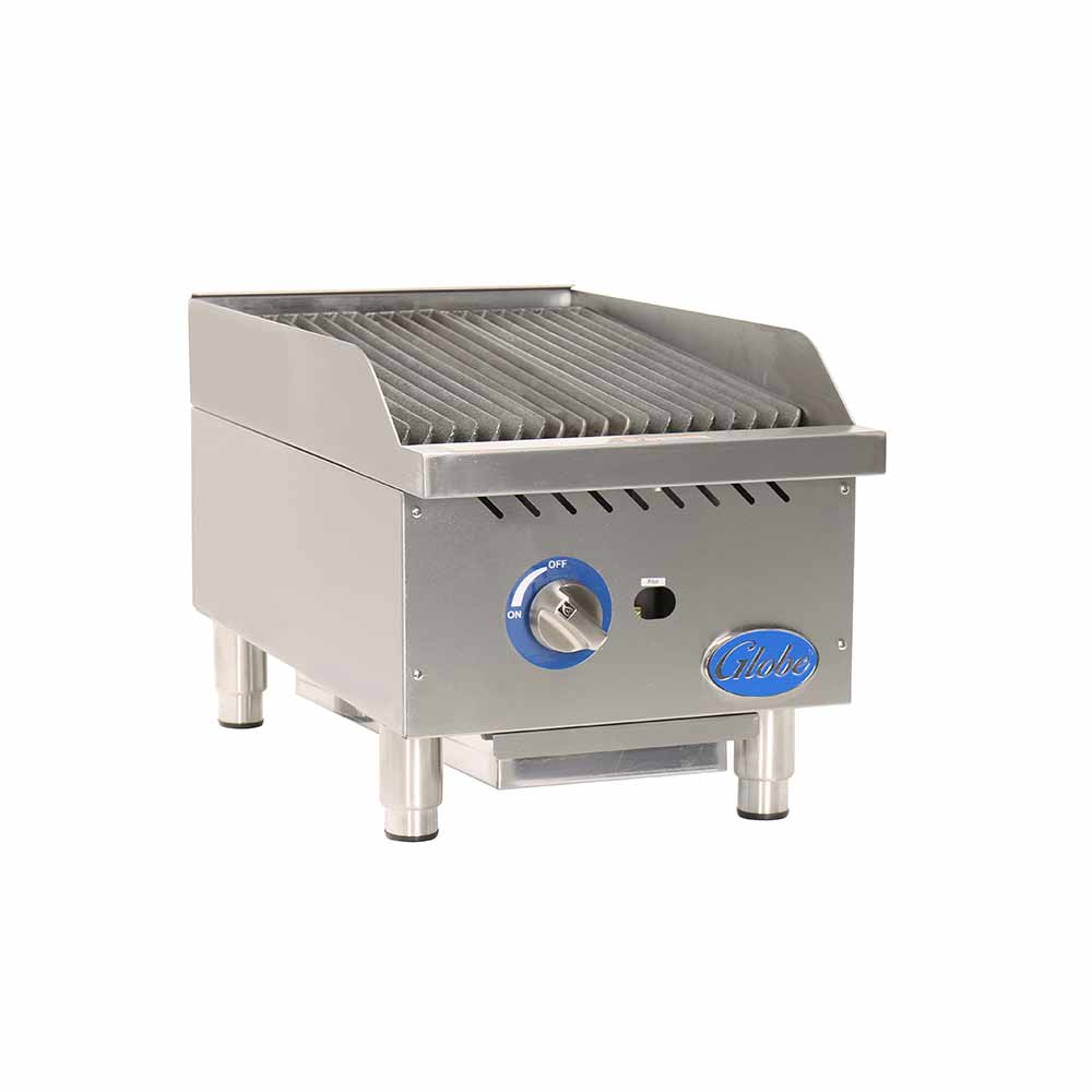 Globe GCB15G CR 15-Inch Gas Countertop Charbroiler with Radiant Burner - Perfect for Restaurants, Food Trucks & Outdoor Grilling