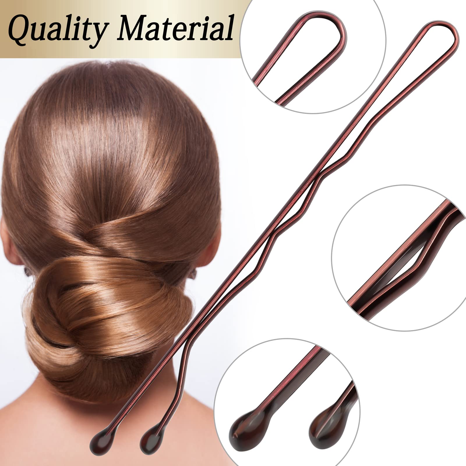 100PCS 2-Inch Hair Pins Kit - Strong Hold Bobby Pins & Hair Clips for Women, Girls & Salon Use - Includes Clear Storage Box (Brown) | Perfect for Styling, Updos, Braids & Everyday Hair Accessories