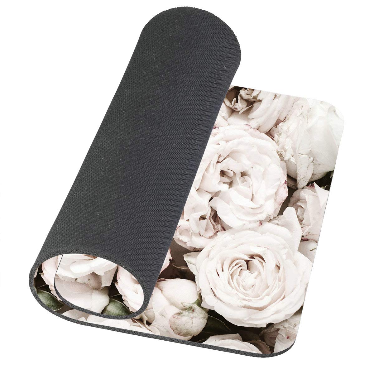 Floral Mouse Pad with Peonies Design - Non-Slip Rectangle Office Mousepad for Computer & Laptop - Perfect Desk Accessory for Work, Gaming & Home Office - Great Gift for Coworkers & New Job Present