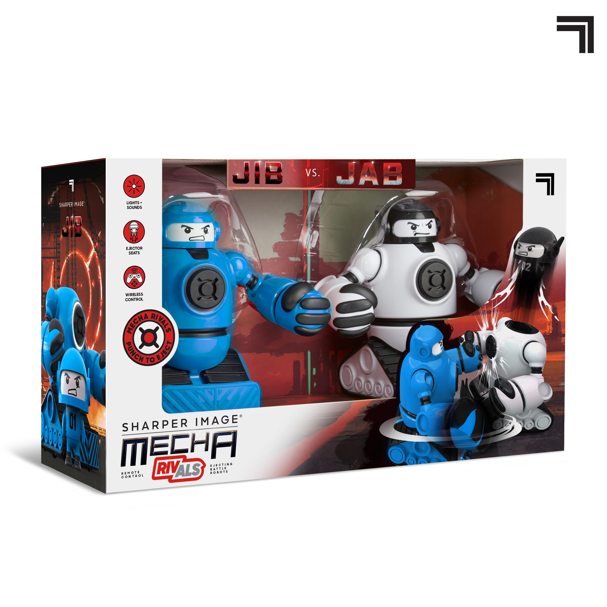Sharper Image® Mecha Rivals Remote Control Battle Robots - 2 Player Wireless Fighting Set with LED Lights & Sound Effects for Kids & Adults | Interactive Dueling Game for Parties, Gifts & Indoor Entertainment