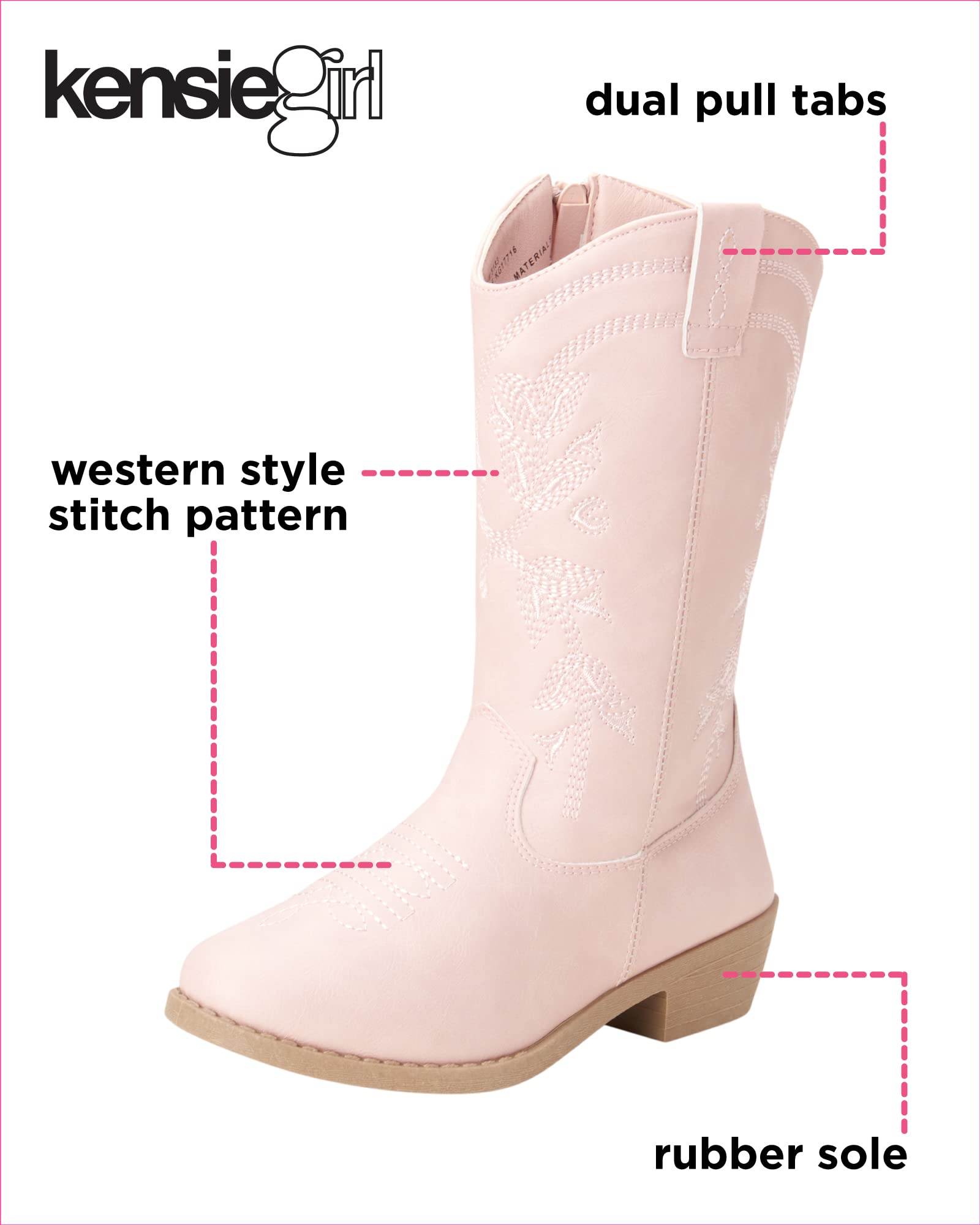 Girls Western Cowboy Boots for Toddlers - Comfortable Kids Cowboy Boots for Girls, Perfect for Rodeo, Halloween Costume & Western Party Outfits