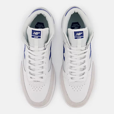 New Balance 440 High Top Sneakers for Men & Women - White/Royal (NM440HLO) | Comfortable Athletic Shoes for Running, Gym & Casual Wear