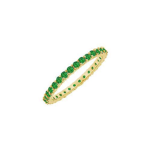 14K Yellow Gold Emerald Eternity Bangle Bracelet - 6.00 CT TGW Natural Green Gemstone Jewelry for Women - Perfect for Weddings, Anniversaries & Special Occasions