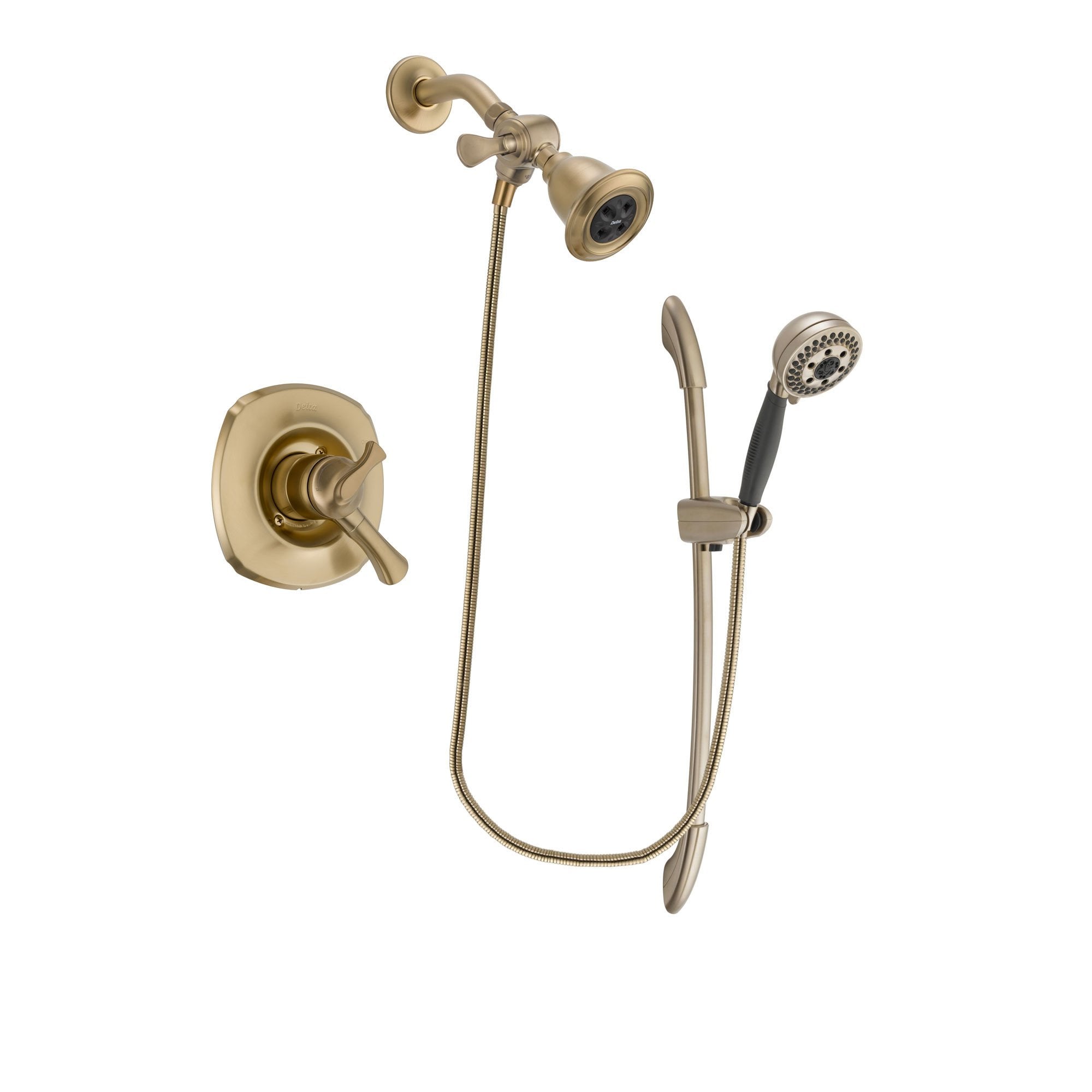 Delta Addison Champagne Bronze Dual Control Shower System with Water-Efficient Showerhead & 5-Spray Handshower - DSP3364V | Perfect for Modern Bathrooms & Spa-Like Shower Experience