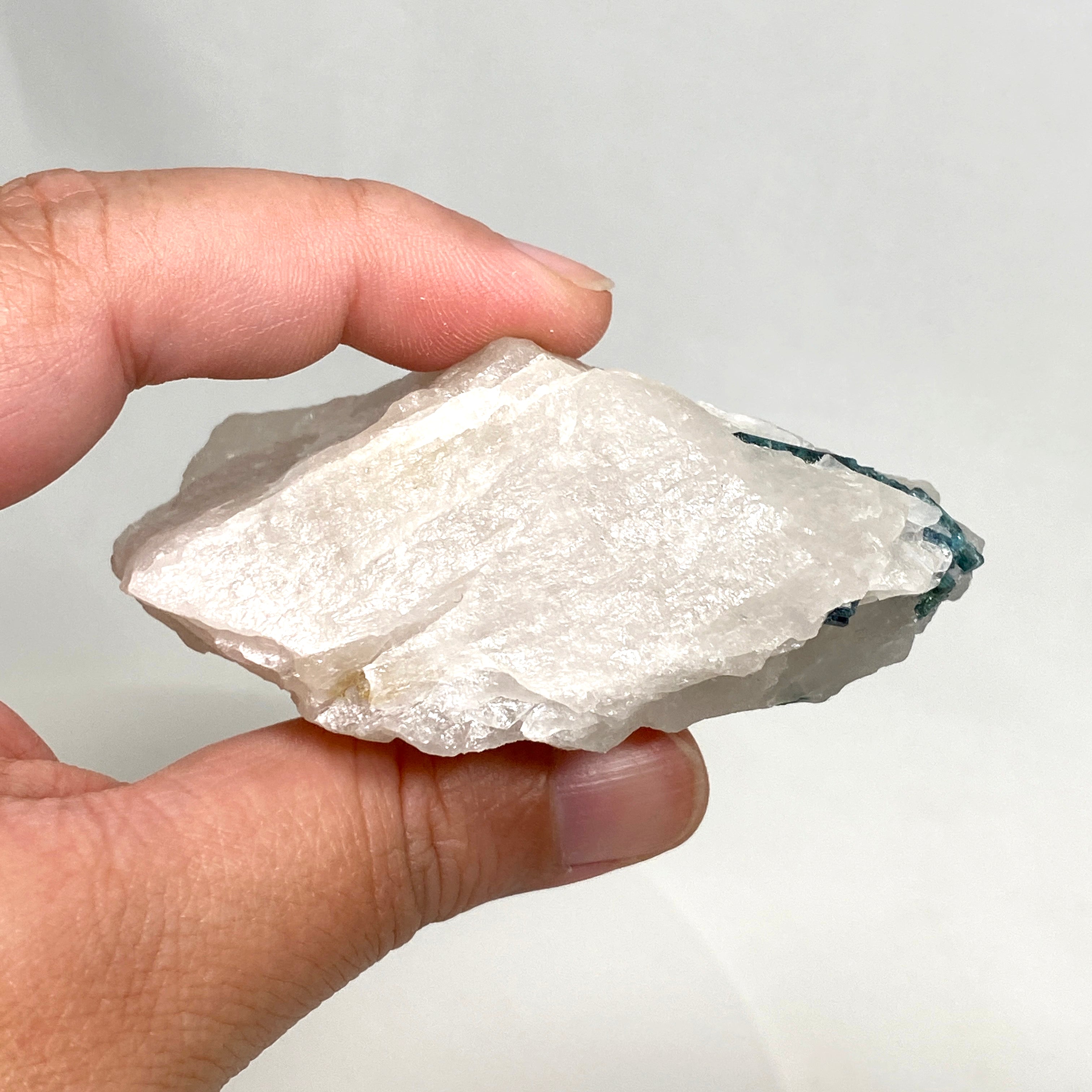 Natural Green Tourmaline on Quartz Crystal - Healing Stone for Meditation & Energy Work - GTQ02 - Perfect for Home Decor, Jewelry Making & Spiritual Practices