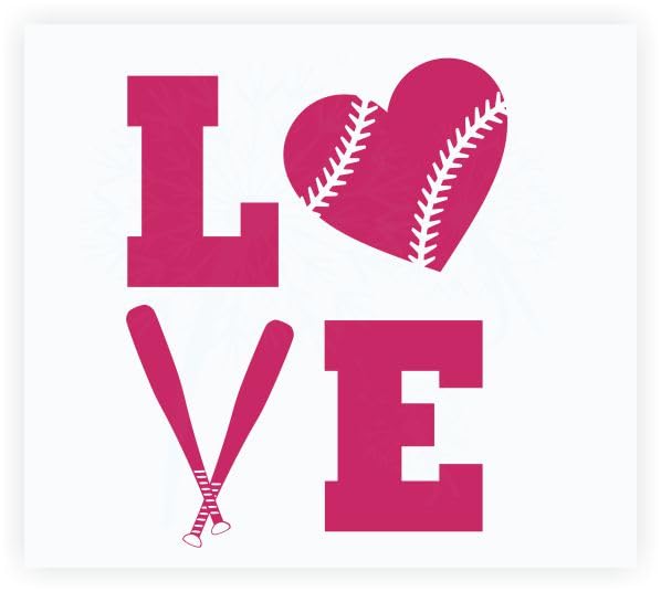 Softball Wall Decals for Girls Room - 23x18 Inch Hot Pink Vinyl Letter Stickers - Perfect for Teen Bedroom Decor & Sports Themed Nursery