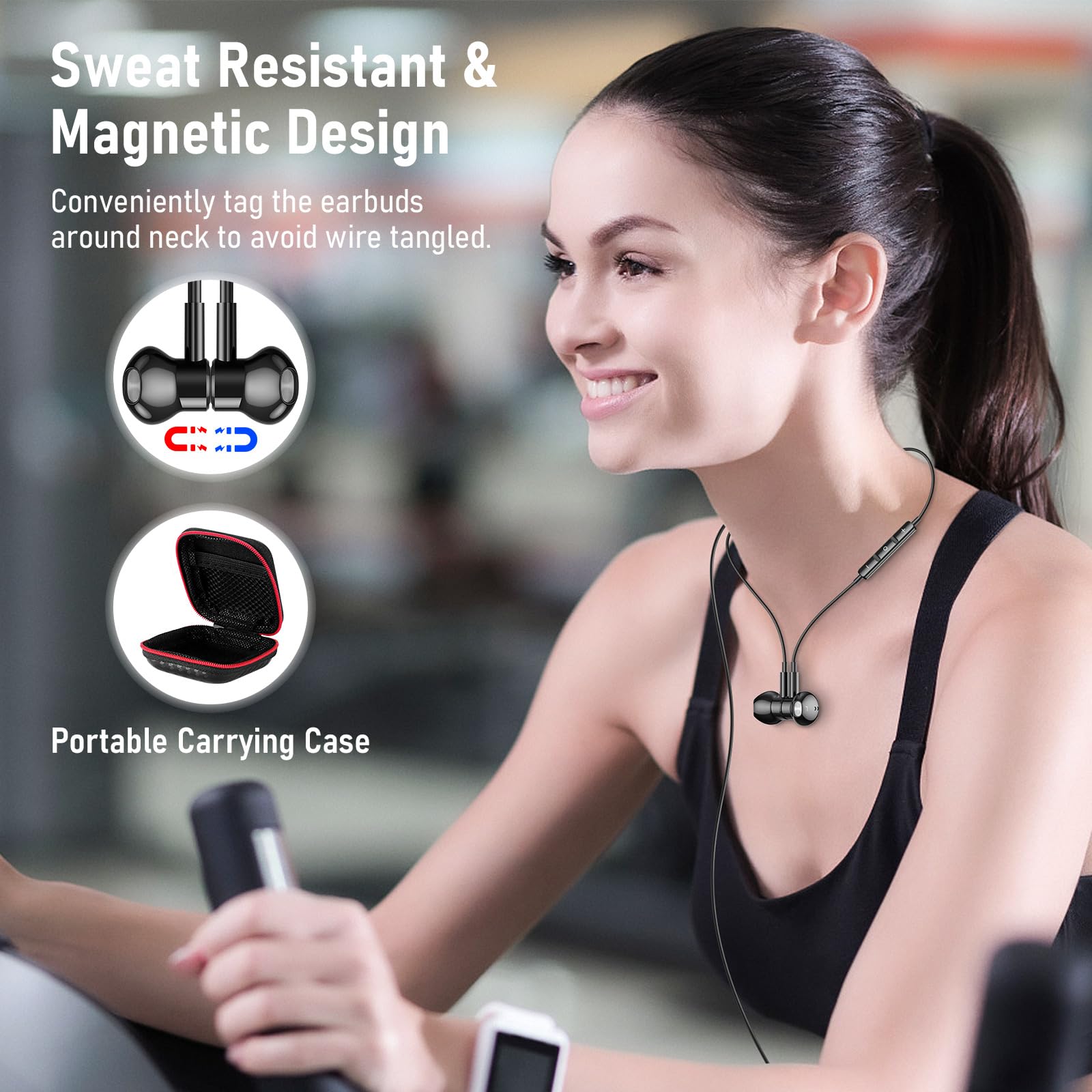 **Magnetic Wired Earbuds with 3.5mm Plug - Noise Canceling HiFi In-Ear Headphones for Kindle Fire HD 10/8/8 Plus/7, Chromebook, PC, Laptop & Samsung Galaxy A15 5G - Perfect for Work, Travel & Gaming**