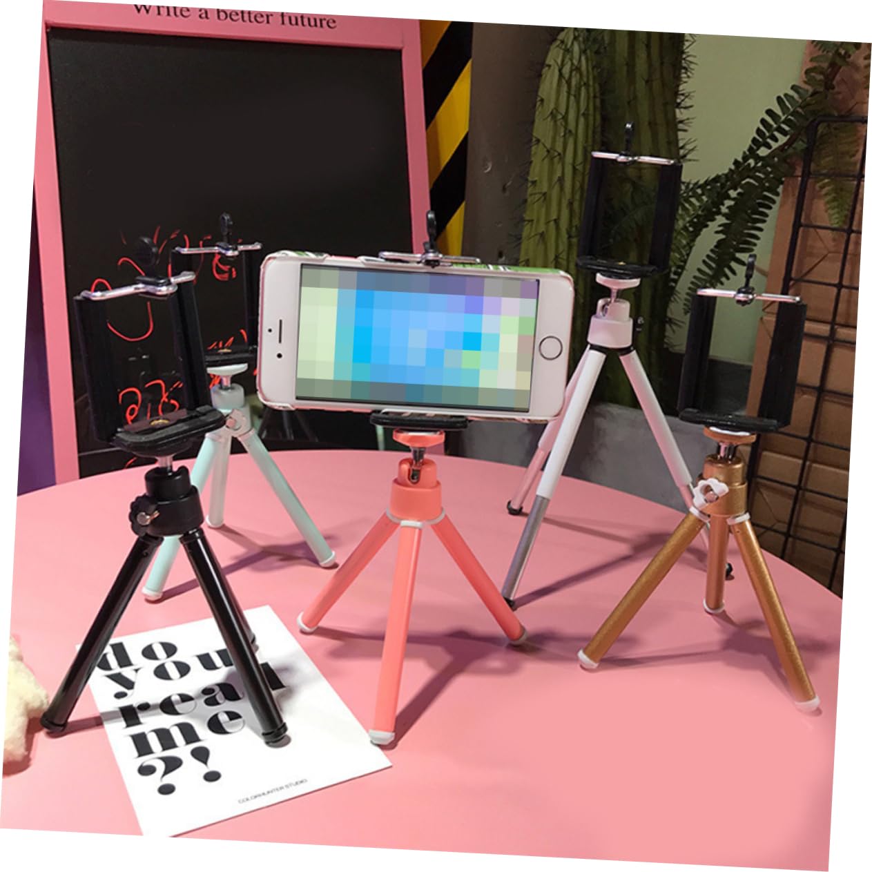 DOITOOL 2-Section Lightweight Compact Phone Tripod Stand - Adjustable Desktop Tripod for iPhone, Android, Samsung Smartphones - Perfect for Vlogging, Live Streaming, Photography & Video Recording