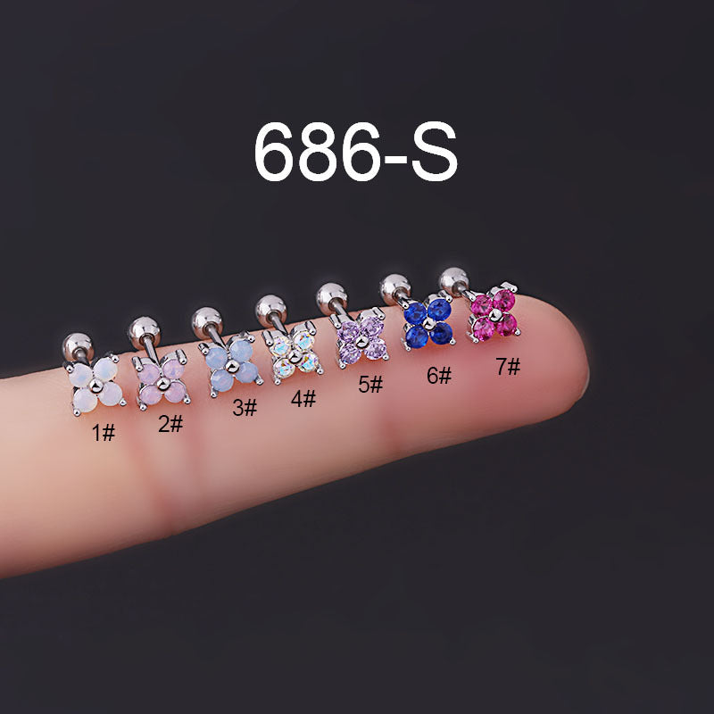 20G Cartilage Tiny Stud Earrings - Dainty Flower & Opal Stud Earrings for Women | Hypoallergenic Piercing Jewelry | Perfect for Everyday Wear, Gifts & Special Occasions
