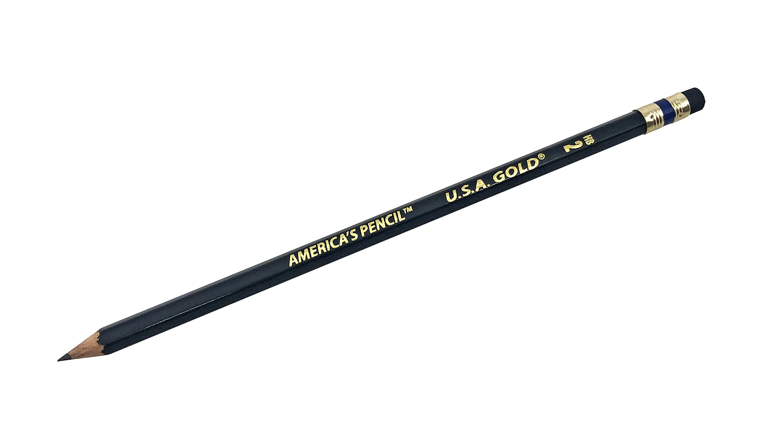 RoseArt USA Gold Pre-Sharpened #2 HB Black Wood Pencils - 48 Pack for School, Office & Art Drawing Supplies | Premium American Made Writing & Sketching Pencils