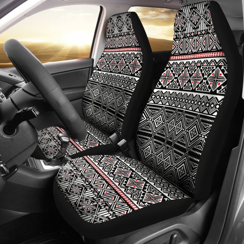 Black and White Aztec Design Car Seat Covers - Premium Universal Fit for Cars, Trucks & SUVs - Perfect for Road Trips, Daily Commute & Interior Protection