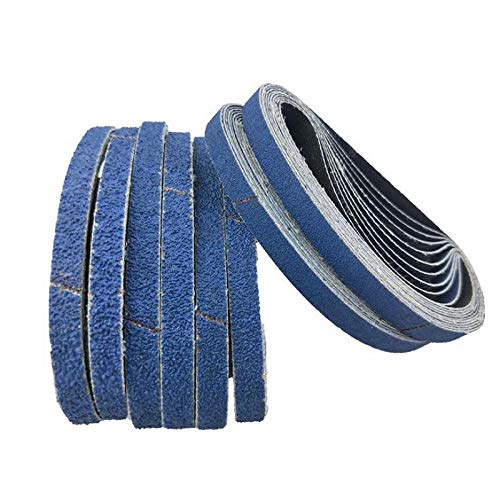 10 Pcs 457x13mm Blue Aluminum Oxide Sanding Paper 40-120 Grit - Abrasive Sandpaper Discs for Wood, Metal & Auto Polishing - Ideal for Sanders, Grinders & DIY Projects