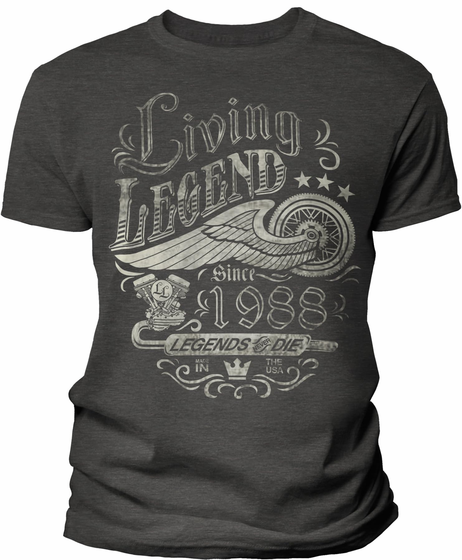 1988 Vintage Legend Never Dies T-Shirt - 37th Birthday Gift for Men - Perfect for Birthday Parties, Casual Wear & Special Occasions