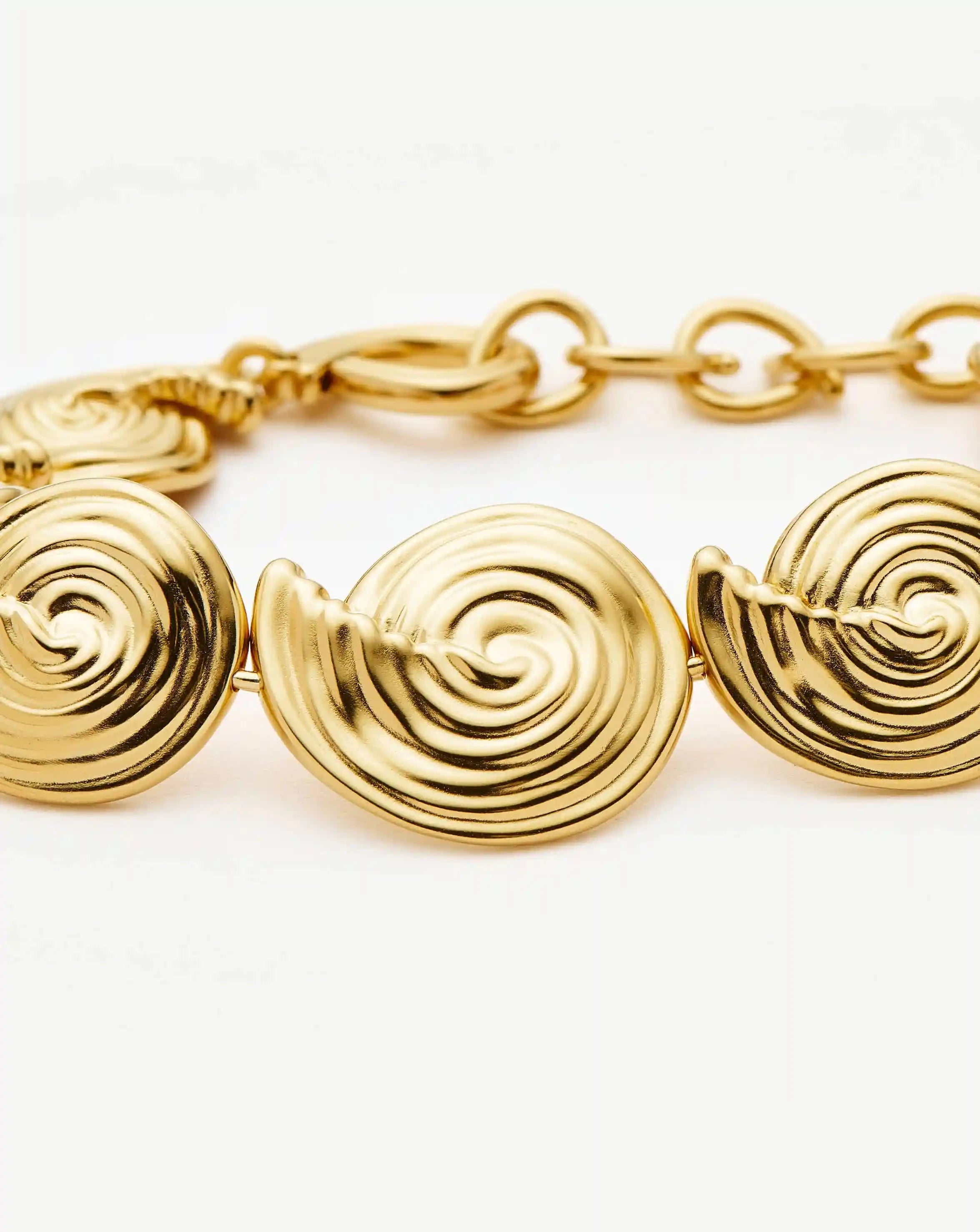 18k Gold Plated Spiral Statement Chain Bracelet for Women - Elegant Fashion Jewelry for Parties, Weddings & Everyday Wear