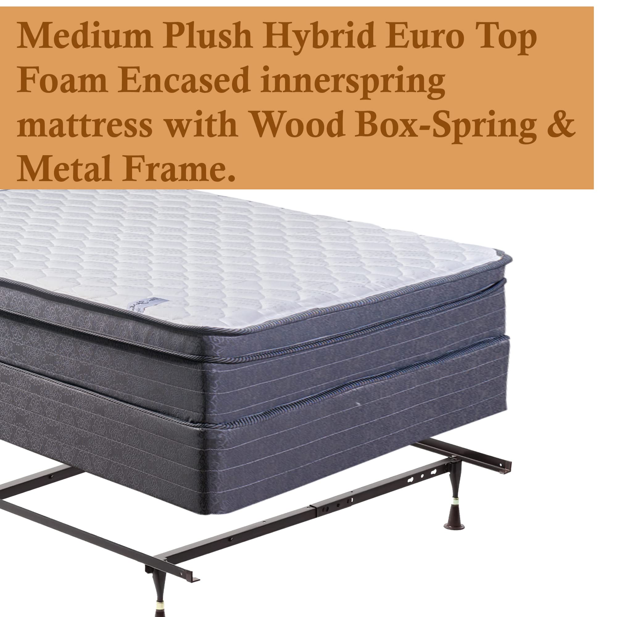 10-Inch Plush Hybrid Eurotop Innerspring Mattress with 4