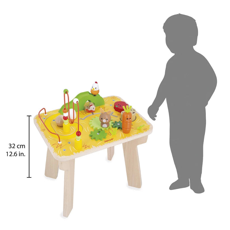Wooden Farm Activity Table for Kids - Montessori Learning Toy with Animal Figures - Perfect for Pretend Play, Early Education & Toddler Development