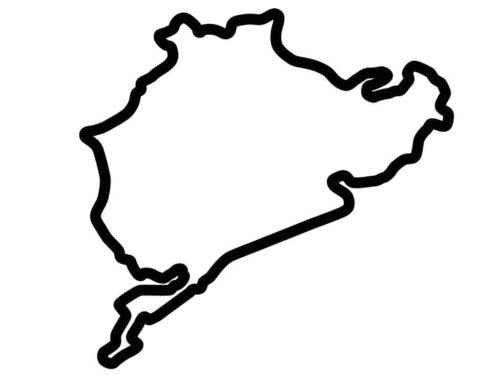 Nurburgring The Green Hell Track Outline Vinyl Decal - Die Cut Car Sticker for Windows, Vehicles, Toolboxes & Laptops - Perfect for Racing Enthusiasts & Personalizing MacBooks, Cars, Trucks