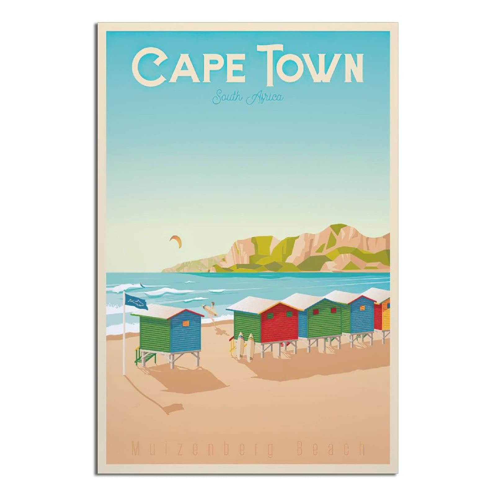 Vintage Cape Town Travel Poster - Retro Wall Art Decor for Office, Bedroom & Living Room - Perfect for Home Decor & Gift Giving