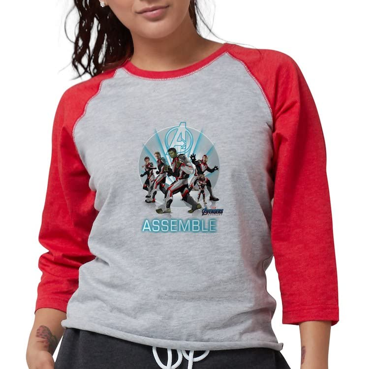 Assemble Avengers Women's Baseball Tee - Marvel Superhero Graphic T-Shirt for Casual Wear & Cosplay | Perfect for Comic Con, Movie Nights & Superhero Fans