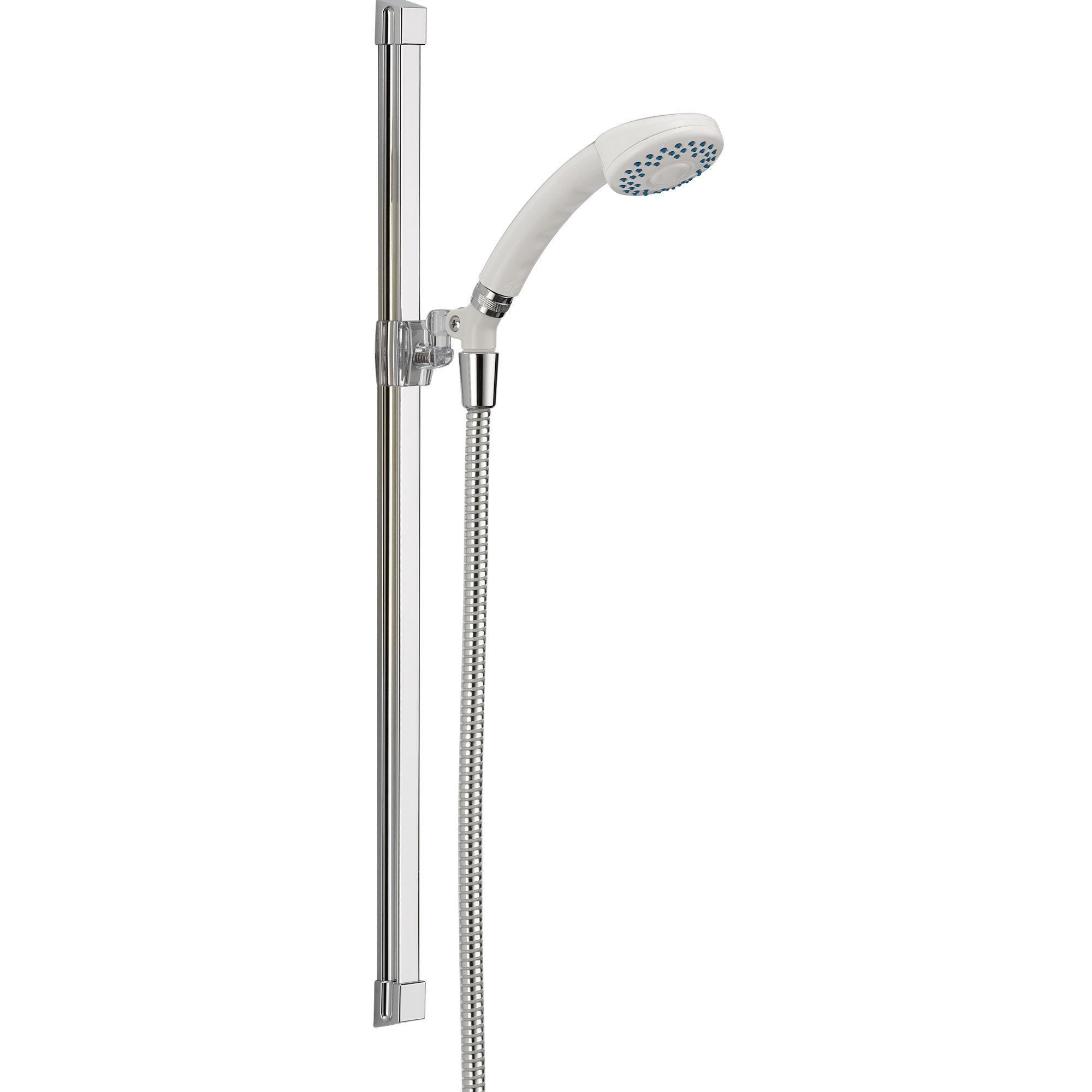 Delta 1 Spray White/Chrome Glide Rail Handheld Shower Head - Adjustable Rainfall Shower Faucet 561098 for Bathroom, Spa & Relaxation