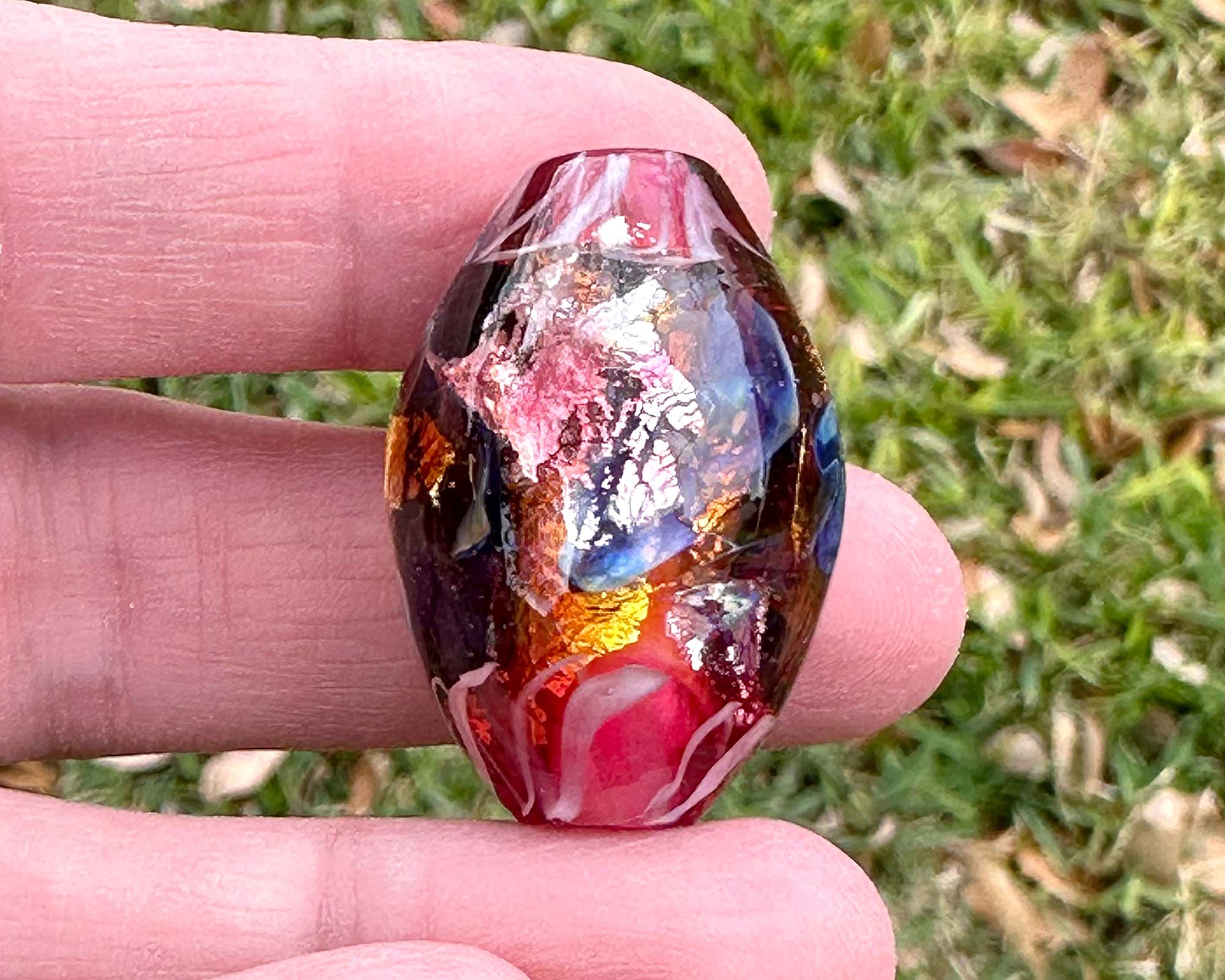 Handmade Pink Galaxy Lampwork Glass Focal Bead for Jewelry Making - DIY Necklace, Bracelet & Earring Designs - Perfect for Beaders and Craft Enthusiasts