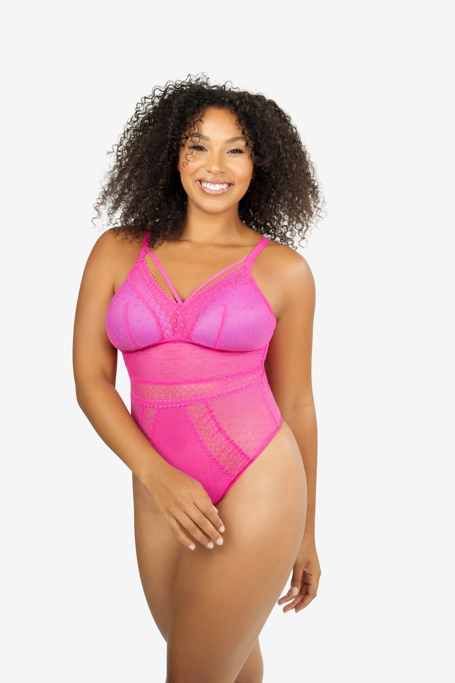 Parfait Mia Dot Wire-Free Padded Mesh Bodysuit - Comfortable Seamless Underwear for Everyday Wear, Lounge & Sleep