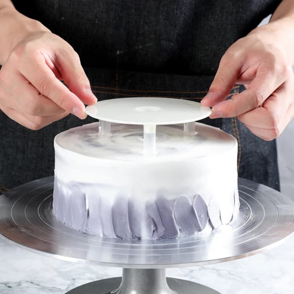 Operitacx 6-Piece Reusable Cake Tier Support Kit - Sturdy Cake Stacking Dowels & Boards for Tiered Cake Construction - Perfect for Wedding, Birthday & Special Occasion Baking Supplies