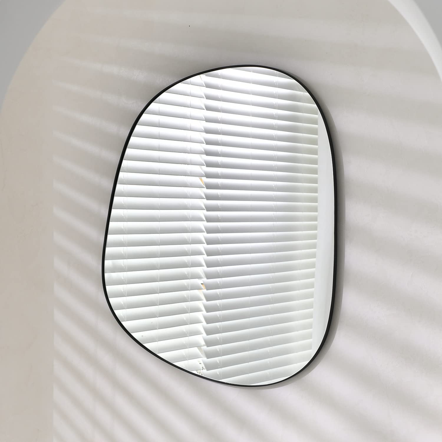 Modern Black Framed Asymmetrical Wall Mirror 23