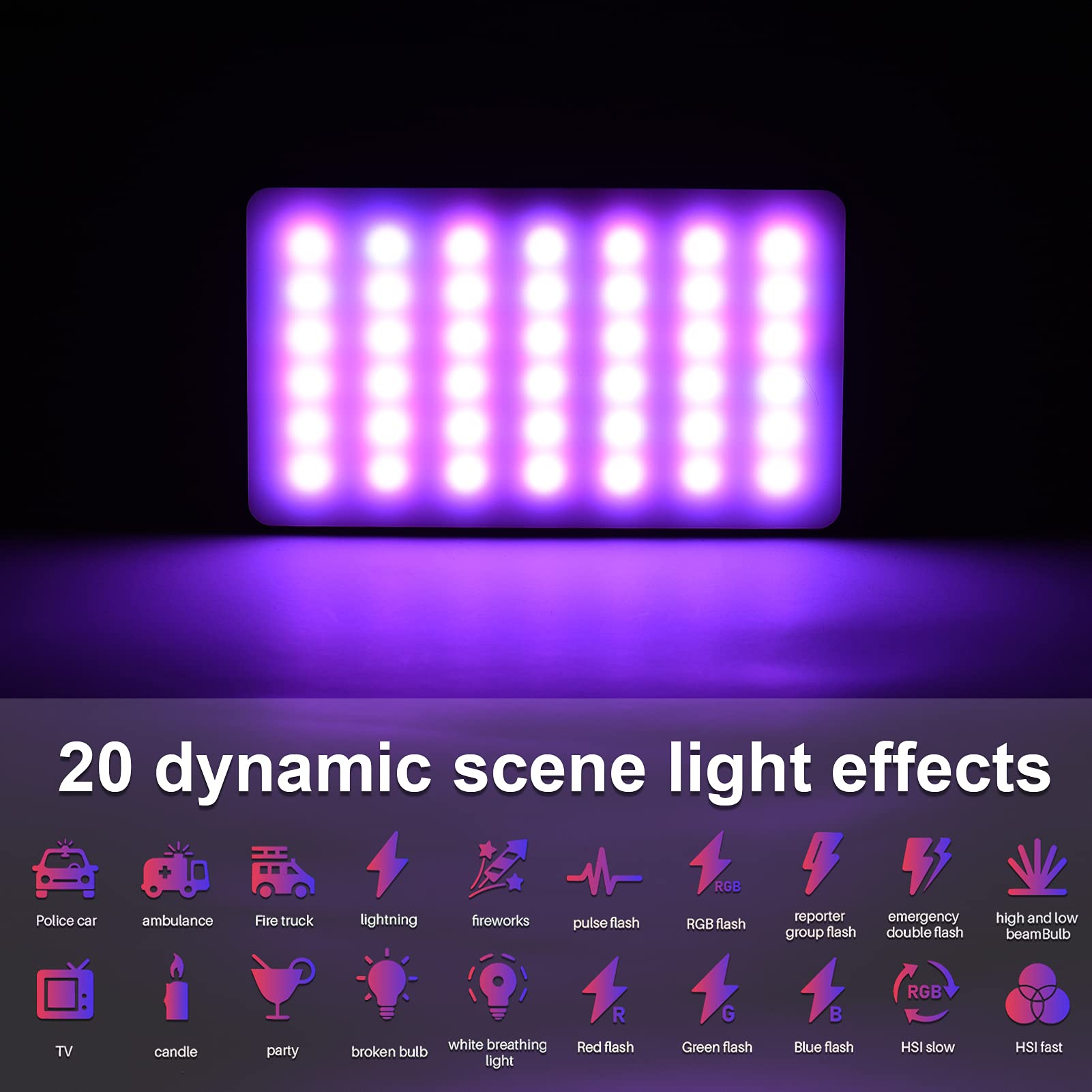 Andoer W140 RGB LED Video Light Kit - 2500K-9000K Dimmable CRI95+ Lighting with 20 Effects, Desktop Tripod & Phone Holder for Video Conference, YouTube Streaming, TikTok Videos & Photography
