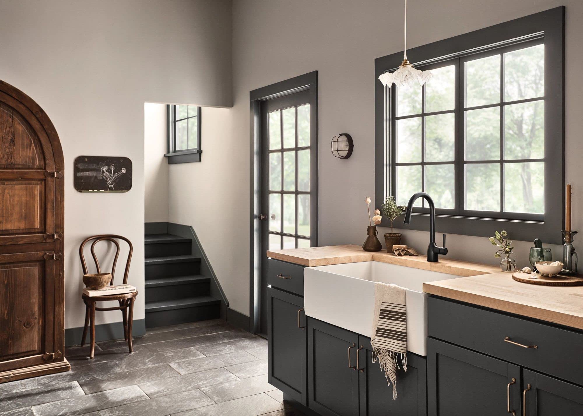 Moen Adler Matte Black One-Handle High Arc Kitchen Faucet with Power Clean Spray Technology - Modern Pull Down Sprayer Faucet Model 87233BL - Perfect for Contemporary Kitchens and Busy Home Chefs