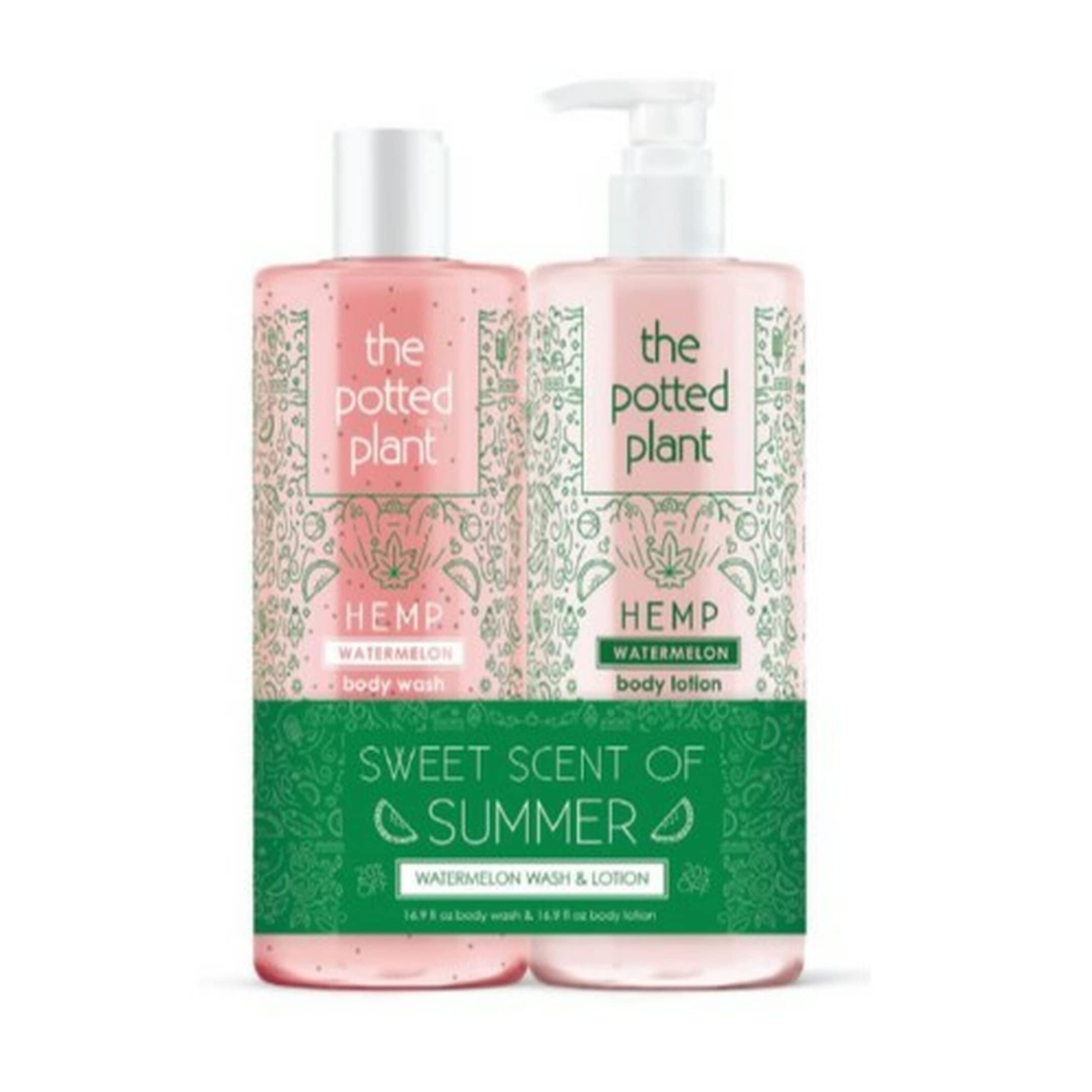 Watermelon Scented Body Lotion & Body Wash Set for Hydrated Skin | Plant-Based Moisturizing Duo for Shower & Bath | Perfect for Dry Skin Care & Summer Refreshment