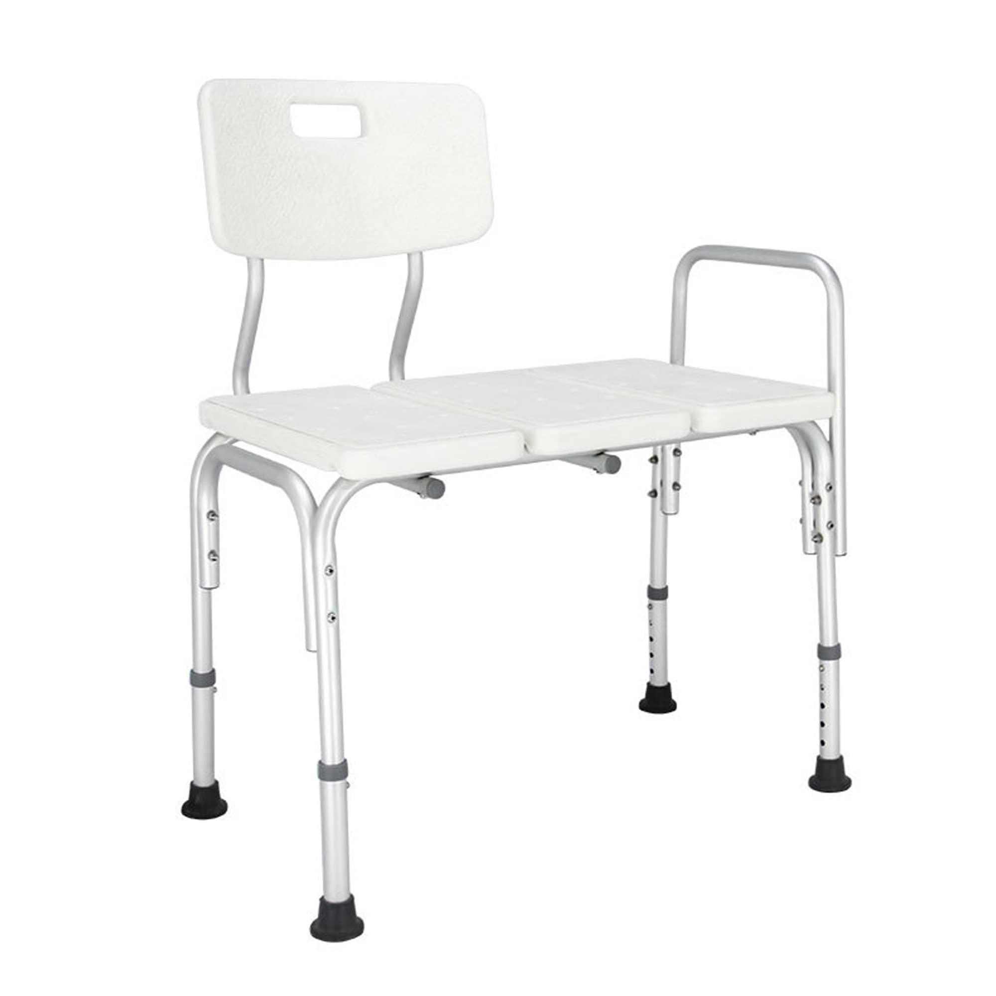 Adjustable Shower Transfer Bench with Backrest - Heavy Duty Bath Shower Chair for Adults & Elderly - Non-Slip Safety Seat for Disabled & Seniors - Ideal for Bathroom Mobility Assistance & Post-Surgery Recovery